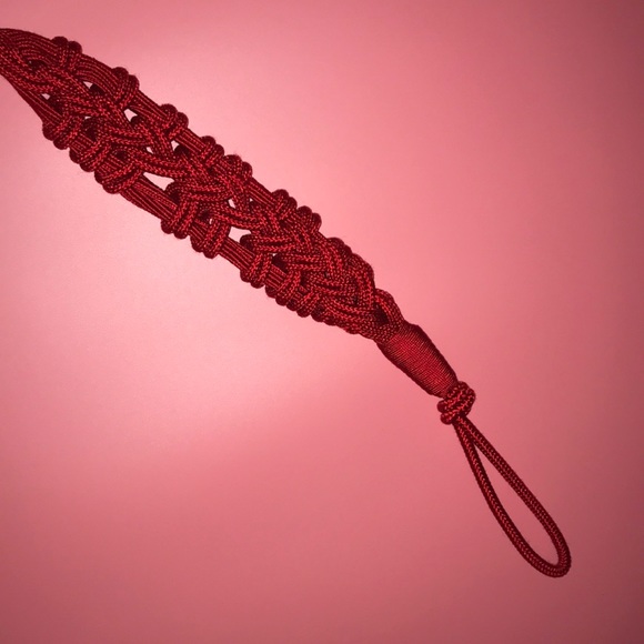 Braided Red Waist Belt - Picture 1 of 3